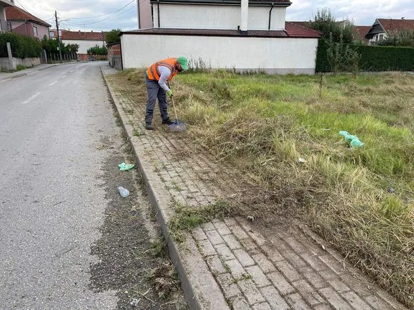 Mirëmbajtja, pastrimi i kubëzave dhe largimi i barishteve gjëmbore të cilat kishin bllokuar trotuarin në rrugën "Hasan Prishtina".