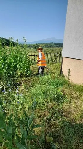 Mirëmbajtja e hapësirave të gjelbërta , kositja dhe pastrimi i barit tek "Zyra e Gjendjes Civile" në fshatin Dardani. 🍀