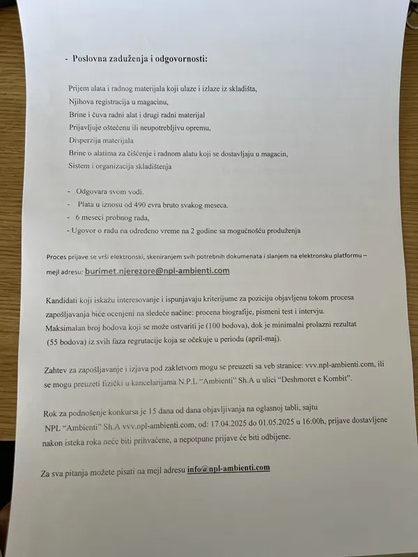KONKURS PER KOHE TE CAKTUAR