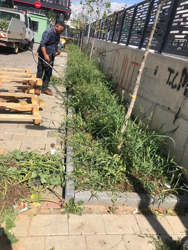 Mirëmbajtja e hapësirës së gjelbërt , kositja dhe pastrimi i barit tek sheshi "Adem Jashari".
