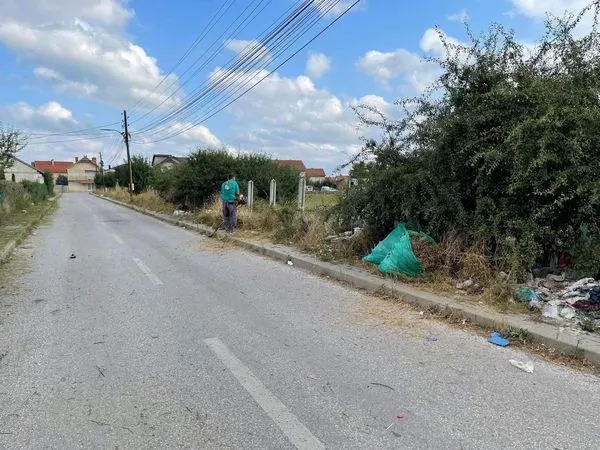 Mirëmbajtja, pastrimi i kubëzave dhe largimi i barishteve gjëmbore të cilat kishin bllokuar trotuarin në rrugën "Hasan Prishtina".