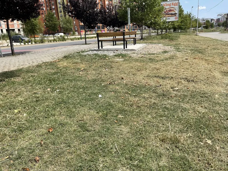 Kositja e barit, largimi i mbeturinave, pastrimi i trotuarit të ecjes për këmbësor në Rr. "Brahim Ademi", në fillim nga Salla e Sporteve deri tek Lapidari "Naim Beka".