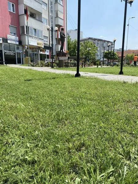 Kositja e barit dhe pastrimi i hapësirës së gjelbërt tek Lapidari "Ahmet Kaçiku".