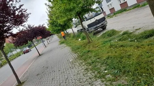 Kositja e barit në hapësirën e gjelbërt në rrugën"Brahim Ademi" afër Sallës së Sportit. 🍀