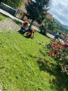 Kositja e barit dhe pastrimi i hapësirës gjelbëruese tek Lapidari i Dëshmorëve"Naim Sh.Beka,Ahmet H.Hoxha,Qamil M,Osmani"dhe Pllaka e Martirëve , në fshatin Pleshin.