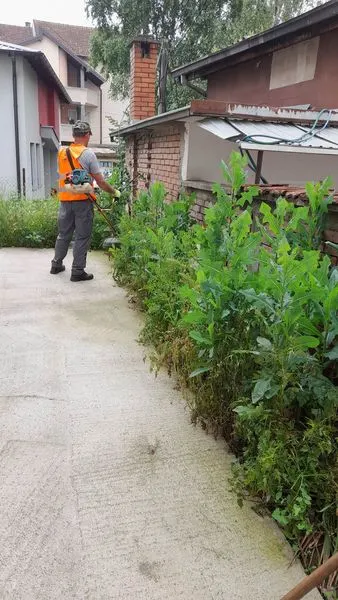 Mirëmbajtja e hapësirës së gjelbërt,kositja dhe pastrimi i barit te Qendra e Punësimit. 🍀