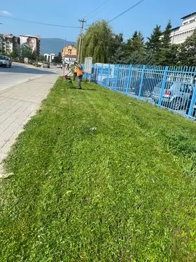 Kositja, pastrimi i barit në rr."Ahmet Kaçiku" dhe hapësirat e gjelbërta rreth Stacionit të Policisë. 🍀