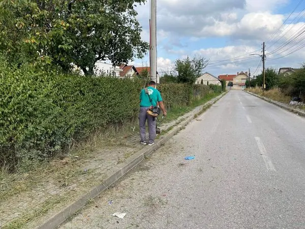 Mirëmbajtja, pastrimi i kubëzave dhe largimi i barishteve gjëmbore të cilat kishin bllokuar trotuarin në rrugën "Hasan Prishtina".